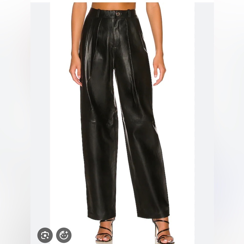 LPA Amalia Leather Pant in Black